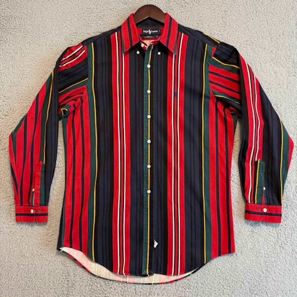 Vintage Polo Ralph Lauren Mens L Western Shirt Button Down Y2K Brushpopper USA